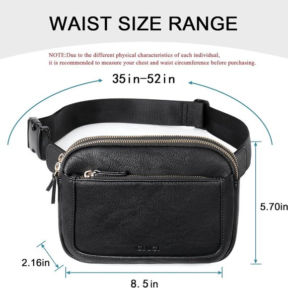 Belt Bag for Women, Mini Everywhere Crossbody Waist Bag Adjustable Strap, Vegan - Picture 3 of 8